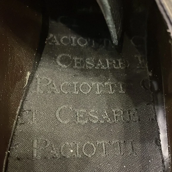 Men’s Cesare Paciotti Black Leather Lace Up Shoes - Size US 10 - Picture 6 of 10